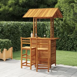 vidaXL Juego muebles de bar de jardín 3 piezas madera maciza de acacia