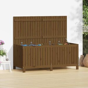 vidaXL Caja de almacenaje jardín madera pino marrón miel 147x68x64 cm