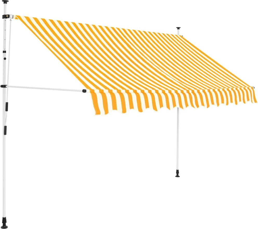 vidaXL Toldo manual retráctil 250 cm naranja y blanco a rayas