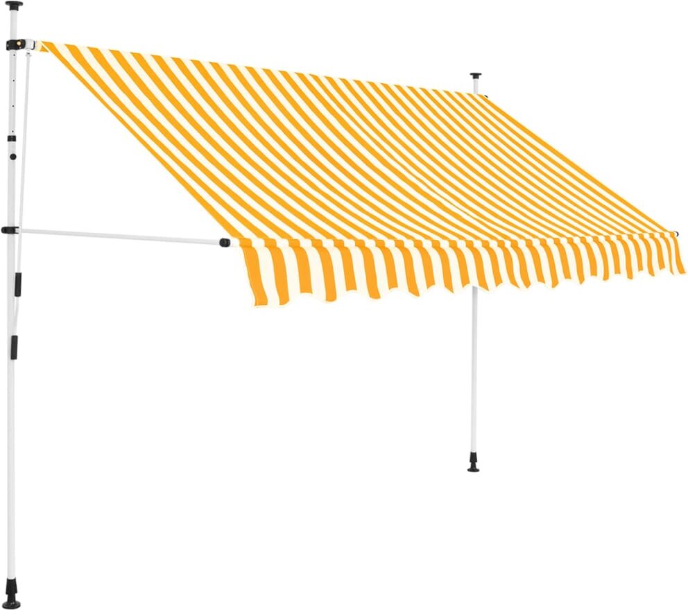 vidaXL Toldo manual retráctil 300 cm naranja y blanco a rayas