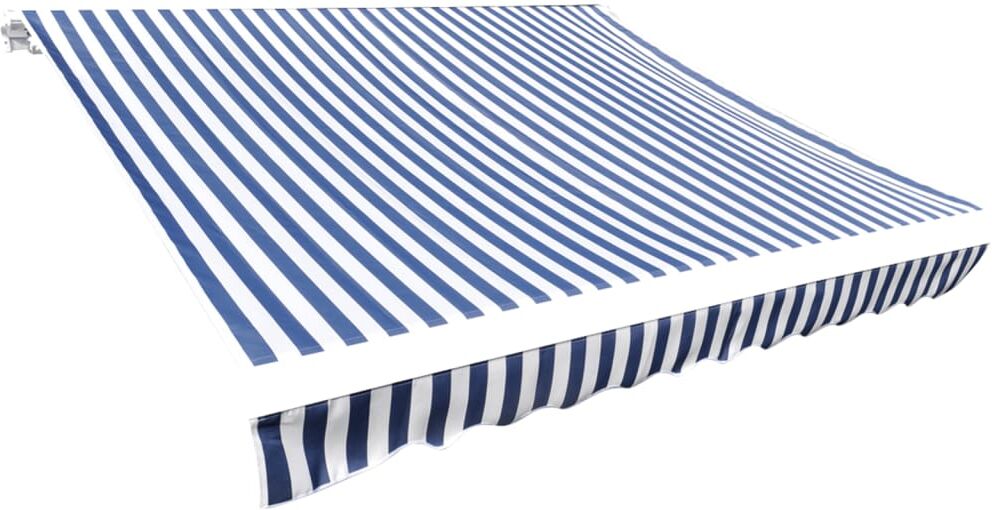 vidaXL Toldo de lona azul y blanco 450x300 cm