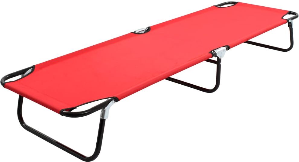 vidaXL Tumbona plegable acero roja