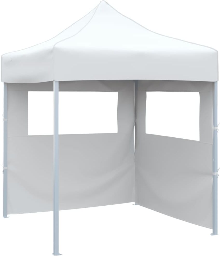 vidaXL Carpa plegable profesional con 2 paredes acero blanco 2x2 m