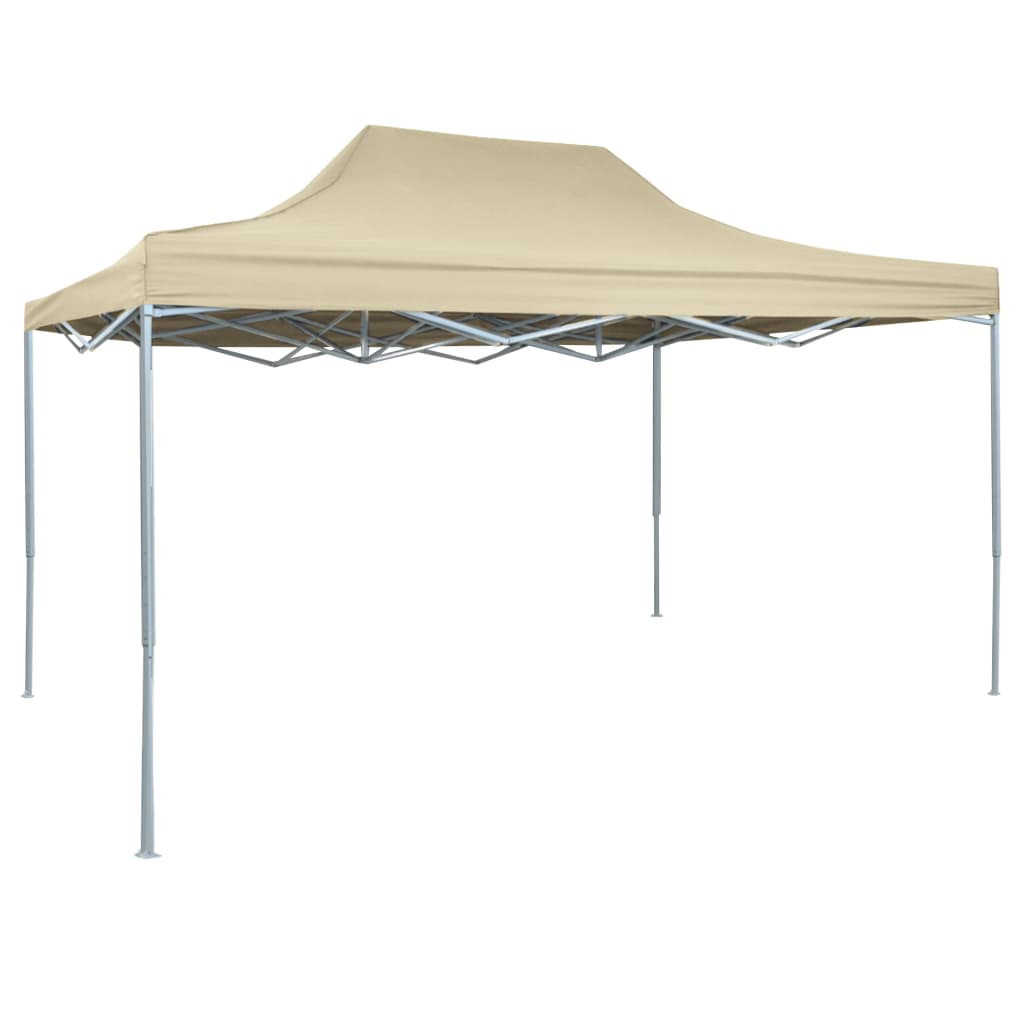 vidaXL Carpa plegable profesional acero color crema 3x4 m