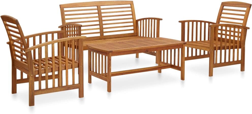 vidaXL Juego de muebles de jardín 4 piezas madera de acacia maciza