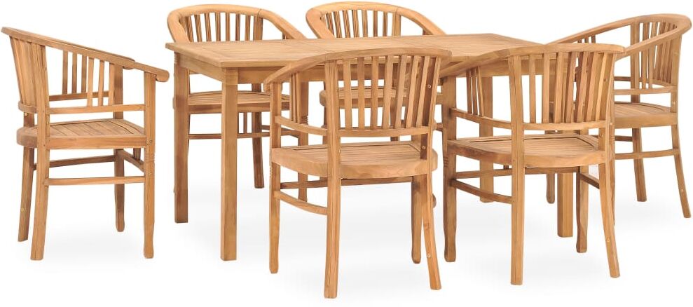 vidaXL Conjunto de comedor para jardín 7 piezas madera maciza de teca