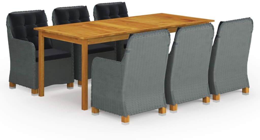 vidaXL Juego de comedor para jardín 9 piezas gris claro