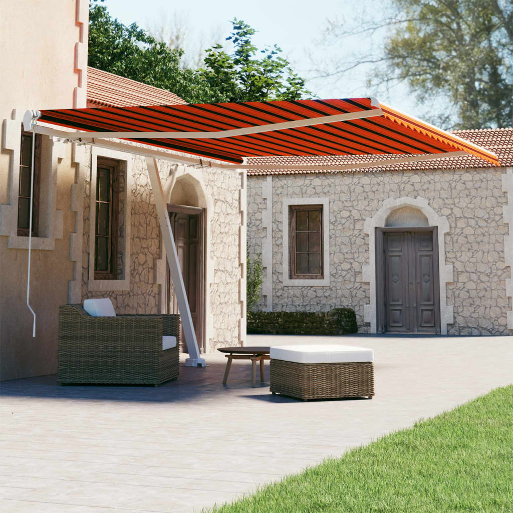 vidaXL Toldo de pie retráctil manual naranja y marrón 450x300 cm