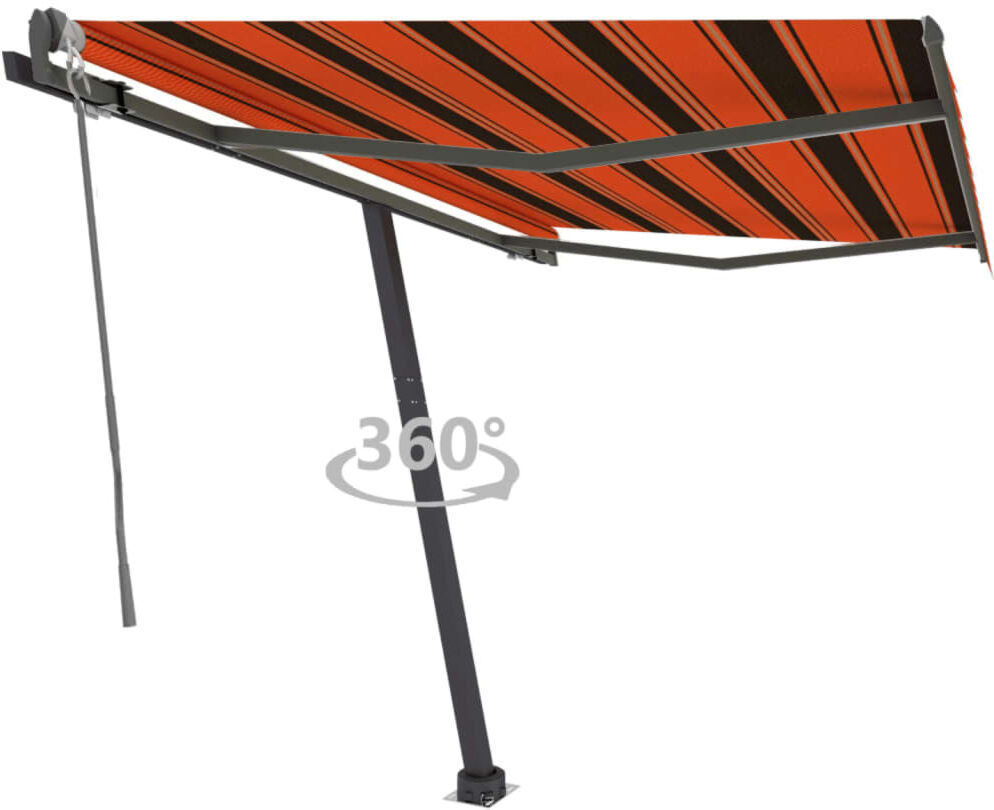 vidaXL Toldo de pie automático naranja y marrón 300x250 cm