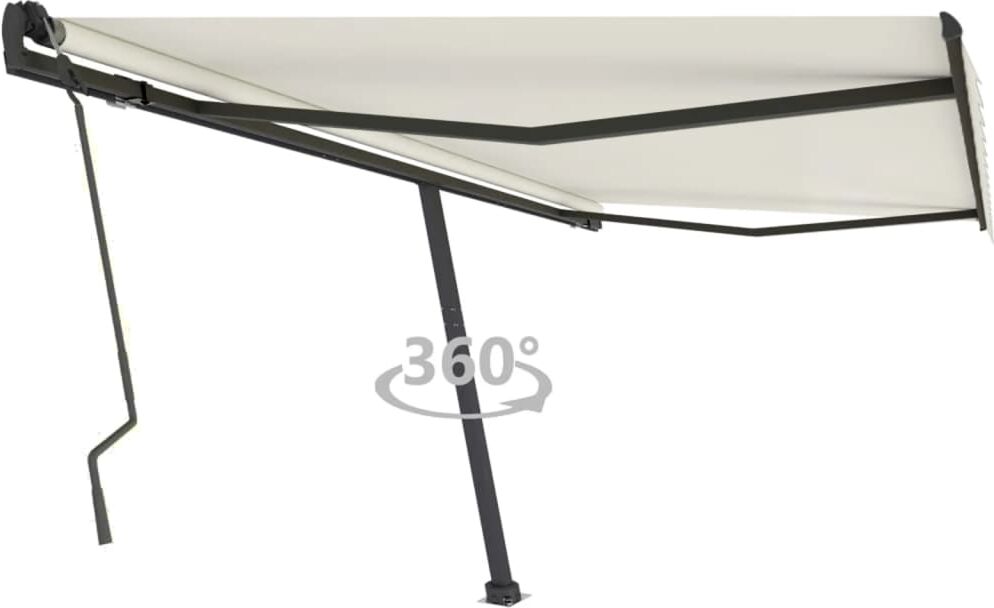 vidaXL Toldo de pie retráctil manual crema 400x300 cm