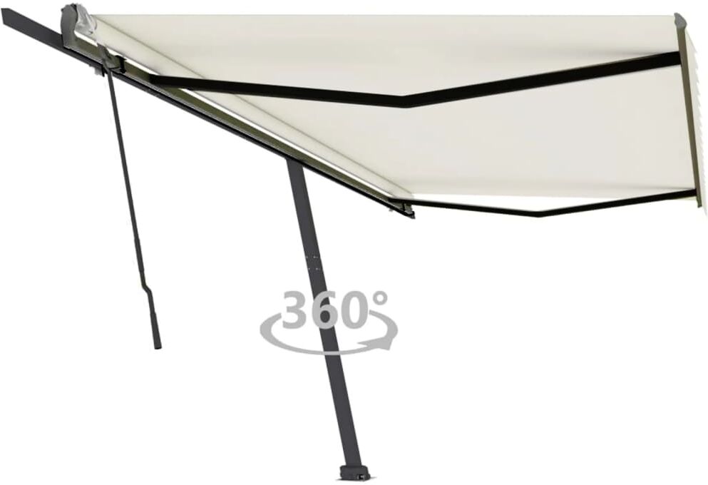 vidaXL Toldo de pie retráctil manual color crema 500x300 cm