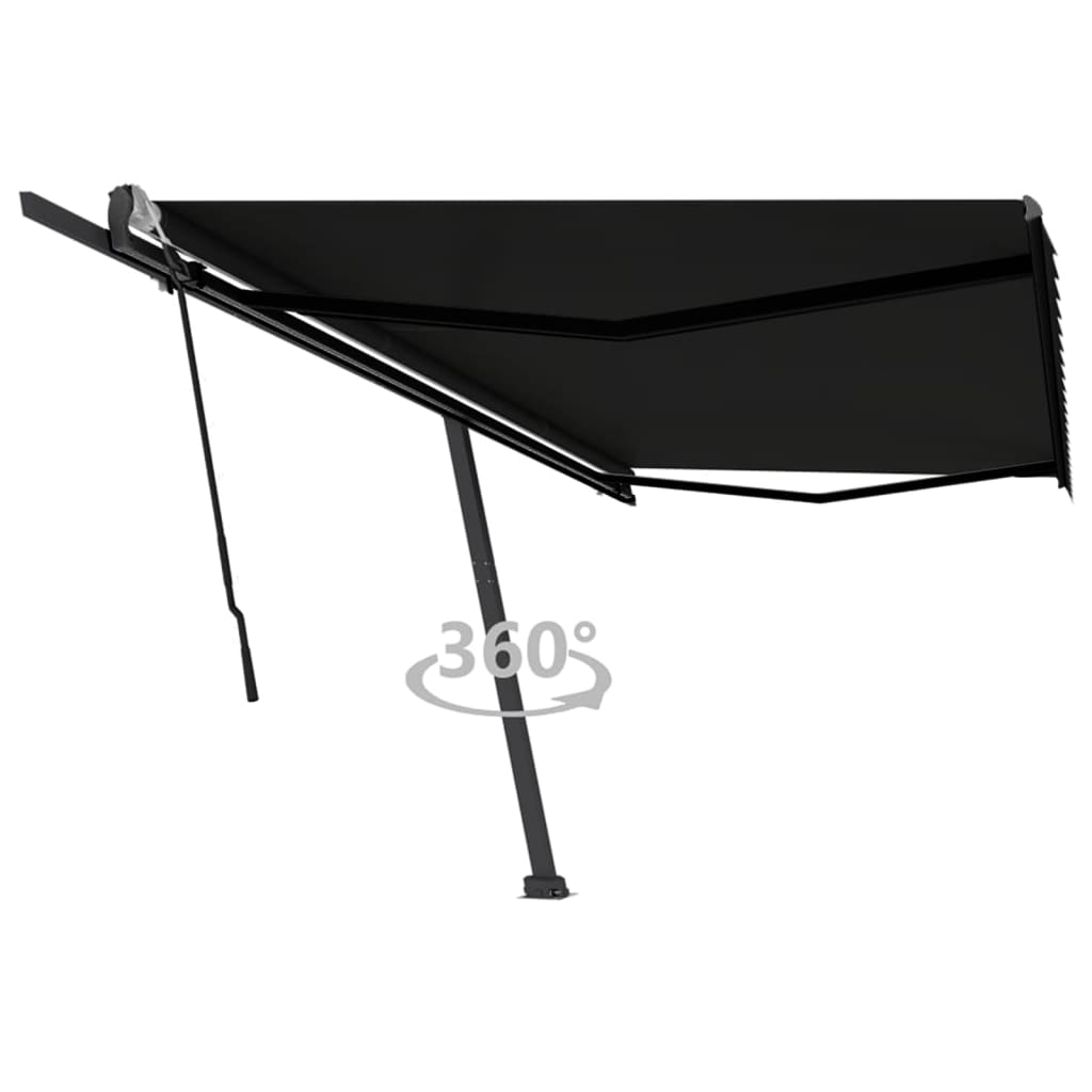 vidaXL Toldo de pie retráctil manual gris antracita 500x300 cm