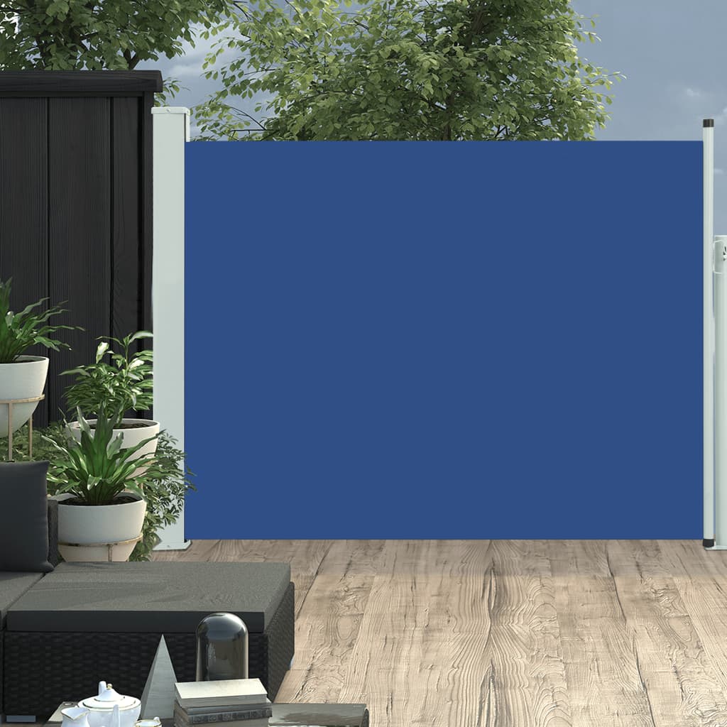 vidaXL Toldo lateral retráctil para patio azul 140x500 cm