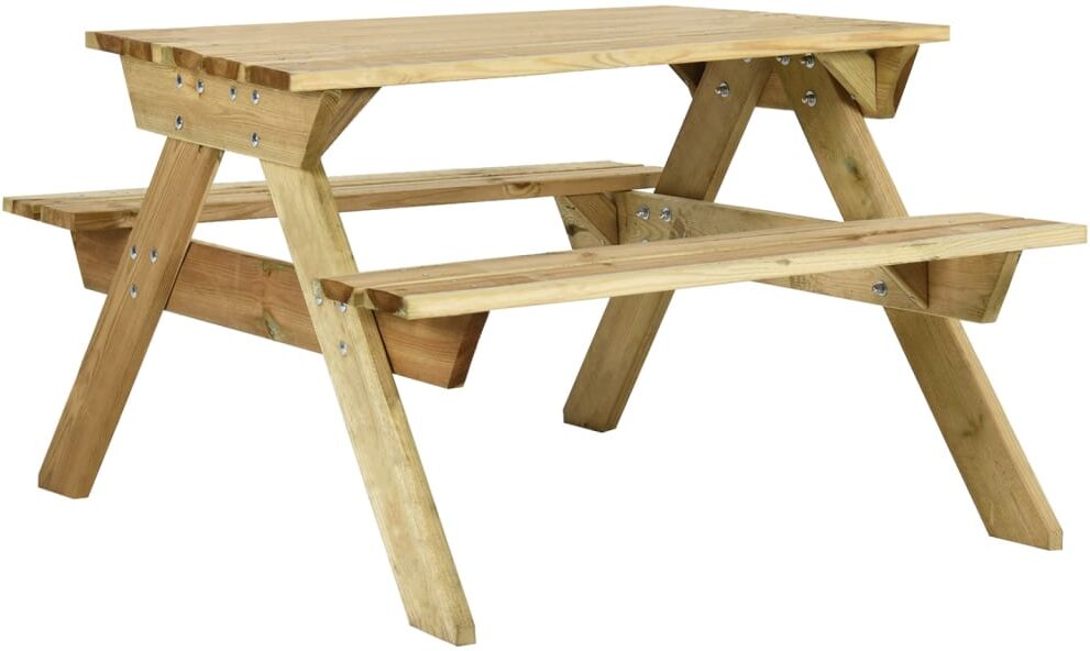 vidaXL Mesa de picnic con bancos 110x123x73 cm madera pino impregnada