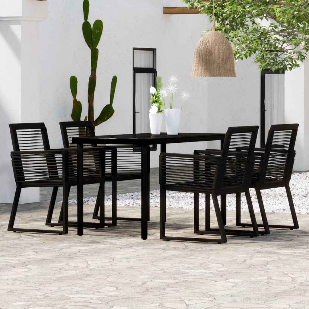 vidaXL Juego de comedor de jardín 5 piezas negro