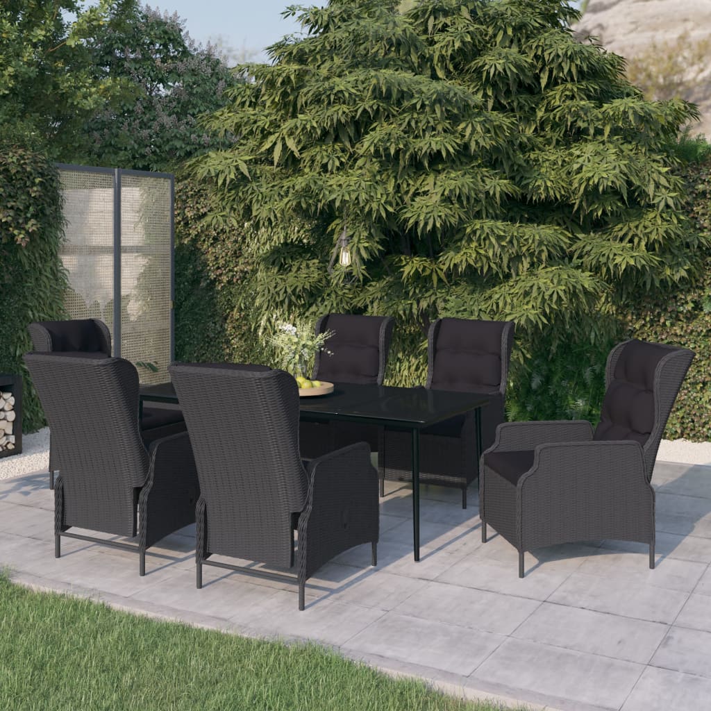 vidaXL Juego de comedor de jardín 7 piezas gris oscuro