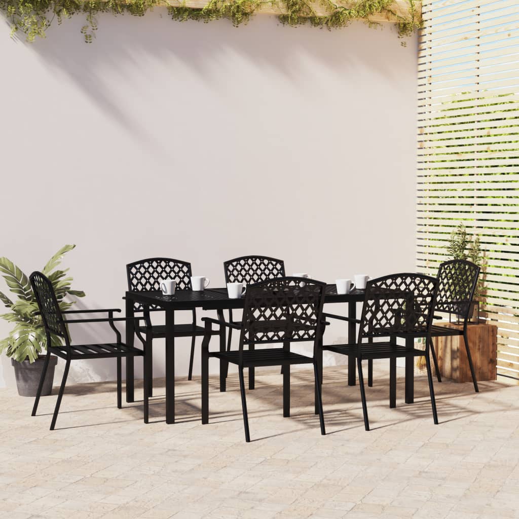 vidaXL Juego de comedor de jardín 7 piezas acero gris antracita