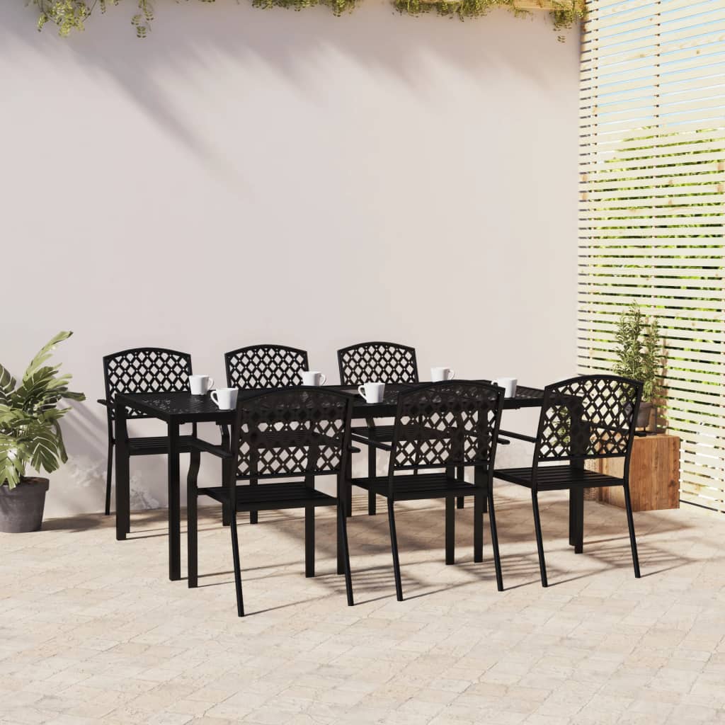 vidaXL Juego de comedor de jardín 7 piezas acero gris antracita