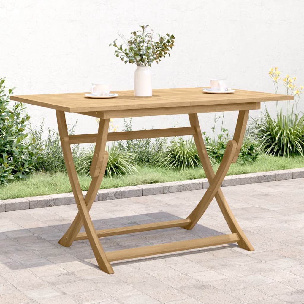 vidaXL Mesa de jardín plegable madera maciza de acacia 120x70x75 cm