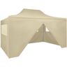 vidaXL Carpa pleglable Pop-up con 4 paredes 3x4,5 m blanco crema