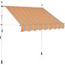 vidaXL Toldo manual retráctil 200 cm amarillo y azul rayas