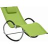 vidaXL Tumbona con almohada textileno verde