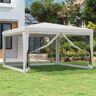 vidaXL Carpa para celebraciones con 4 paredes de malla blanco 4x4 m