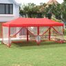 vidaXL Carpa para fiestas plegable con paredes laterales rojo 3x6 m