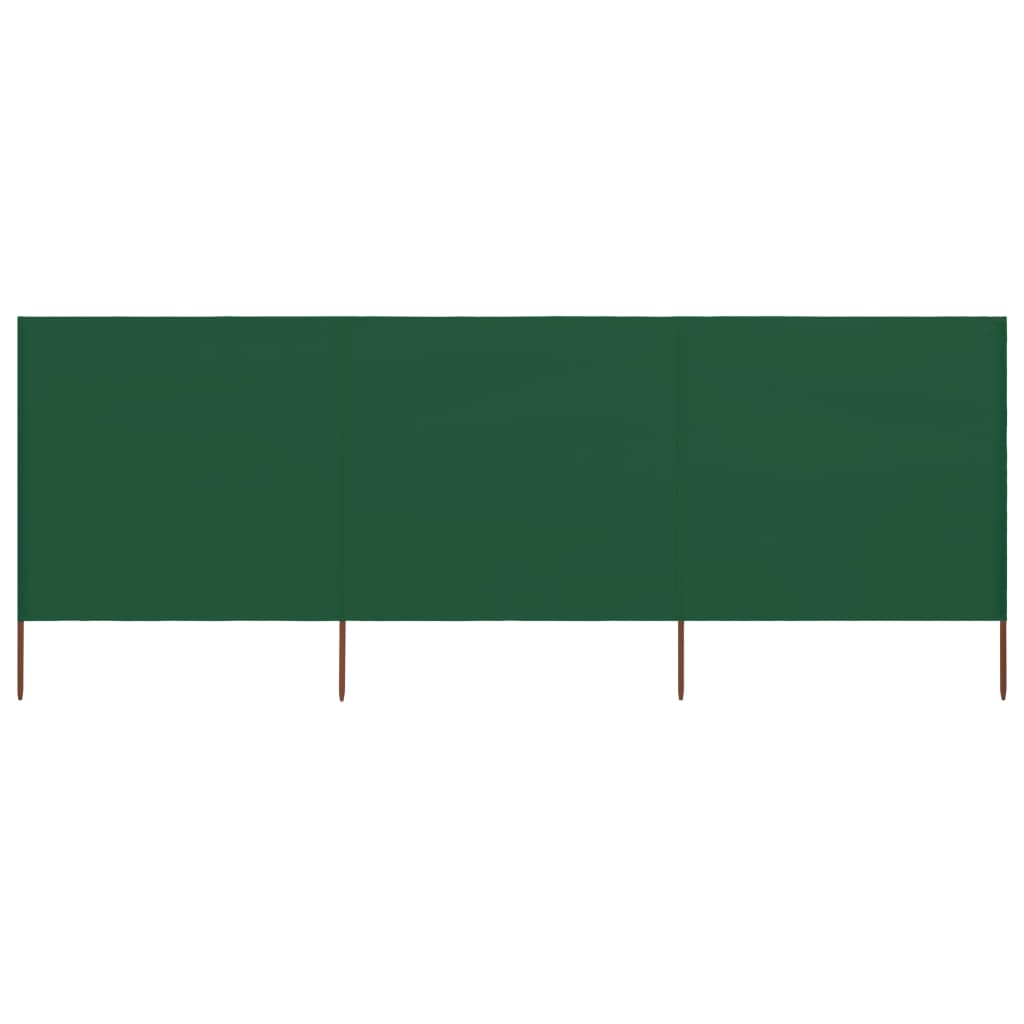 vidaXL Paravientos de playa de 3 paneles tela verde 400x80 cm
