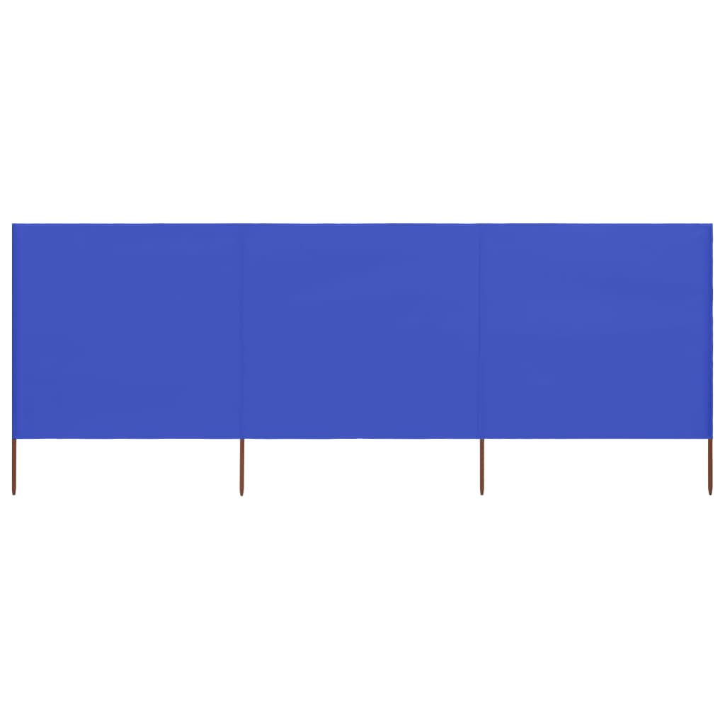vidaXL Paravientos de playa de 3 paneles tela azul celeste 400x120 cm