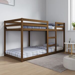 vidaXL Sofá cama madera maciza de pino marrón miel 90x200 cm