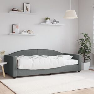 vidaXL Sofá cama con colchón tela gris oscuro 90x200 cm