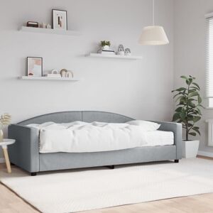 vidaXL Sofá cama con colchón tela gris claro 100x200 cm