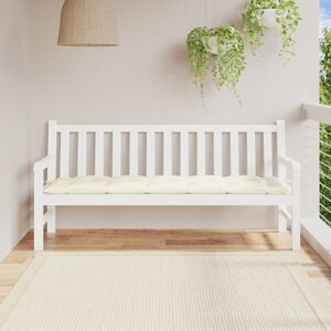 vidaXL Cojín de banco de jardín tela Oxford blanco crema 180x50x7 cm