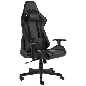 vidaXL Silla gaming giratoria PVC negro