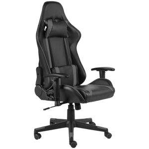 vidaXL Silla gaming giratoria PVC gris