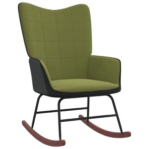 vidaXL Silla mecedora de terciopelo y PVC verde claro