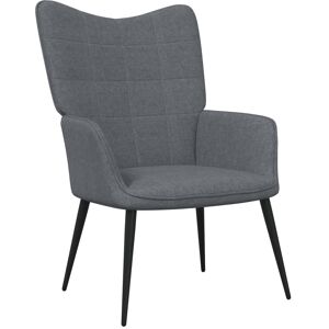 vidaXL Silla de relajación de tela gris oscuro