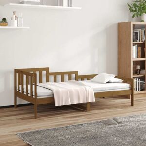 vidaXL Sofá cama de madera maciza de pino marrón miel 80x200 cm