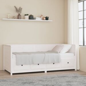 vidaXL Sofá cama madera maciza de pino blanco 80x200 cm