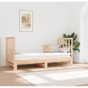 vidaXL Sofá cama extraíble madera maciza de pino 2x(90x190) cm