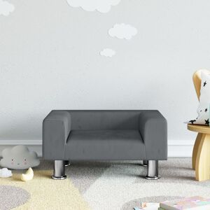 vidaXL Sofá para niños de terciopelo gris oscuro 50x40x26,5 cm