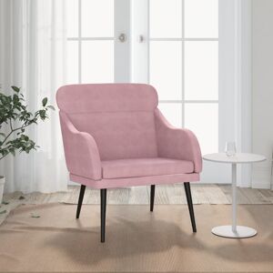 vidaXL Sillón de terciopelo rosa 63x76x80 cm