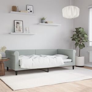 vidaXL Sofá cama terciopelo gris claro 90x190 cm