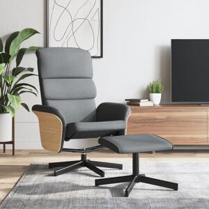 vidaXL Sillón reclinable con reposapiés tela gris claro