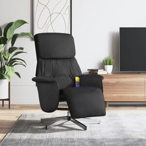 vidaXL Sillón reclinable de masaje con reposapiés tela negra