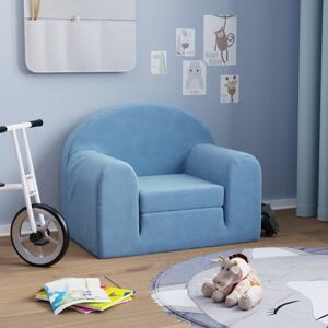 vidaXL Sofá cama infantil felpa suave azul