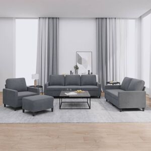 vidaXL Juego de sofás con cojines 4 piezas terciopelo gris oscuro