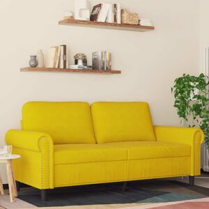 vidaXL Sofá de 2 plazas terciopelo amarillo 140 cm