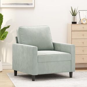 vidaXL Sillón de terciopelo gris claro 60 cm